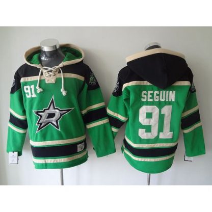 Dallas Stars #91 Tyler Seguin Green Sawyer Hooded Sweatshirt Stitched NHL Jersey