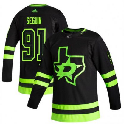 Dallas Dallas Stars #91 Tyler Seguin Black Men's Adidas 2020-21 Reverse Retro Alternate NHL Jersey