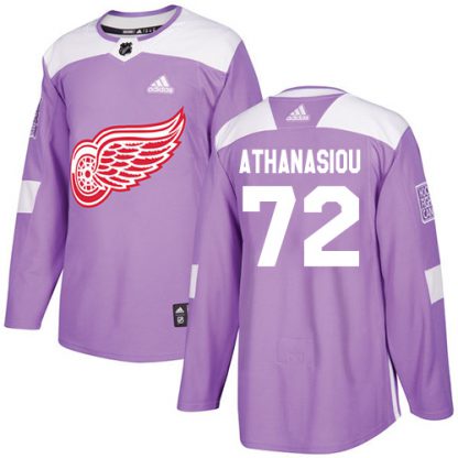 Adidas Detroit Red Wings #72 Andreas Athanasiou Purple Authentic Fights Cancer Stitched Youth NHL Jersey