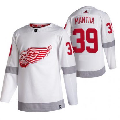 Detroit Detroit Red Wings #39 Anthony Mantha White Men's Adidas 2020-21 Reverse Retro Alternate NHL Jersey