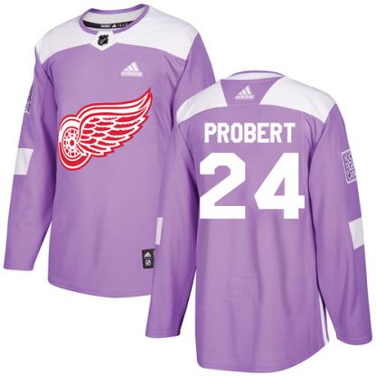 Adidas Detroit Red Wings #24 Bob Probert Purple Authentic Fights Cancer Stitched NHL Jersey