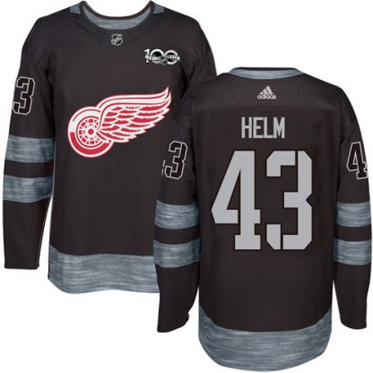 Adidas Detroit Red Wings #43 Darren Helm Black 1917-2017 100th Anniversary Stitched NHL Jersey