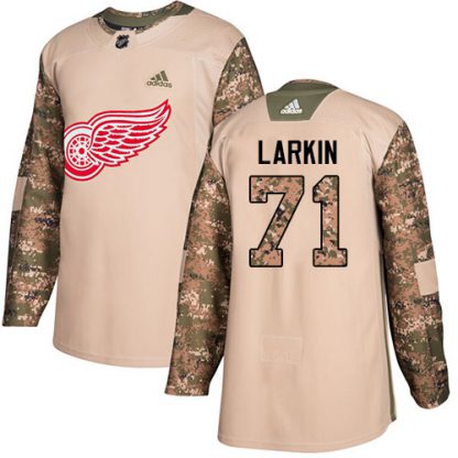Adidas Detroit Red Wings #71 Dylan Larkin Camo Authentic 2017 Veterans Day Stitched NHL Jersey