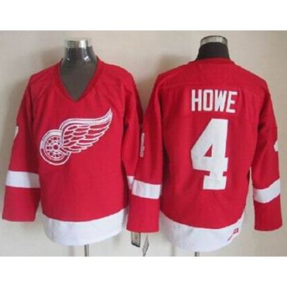 Detroit Red Wings #4 Gordie Howe Red CCM Throwback Stitched NHL Jersey