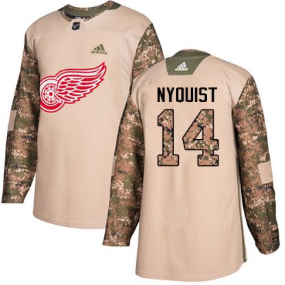 Adidas Detroit Red Wings #14 Gustav Nyquist Camo Authentic 2017 Veterans Day Stitched NHL Jersey