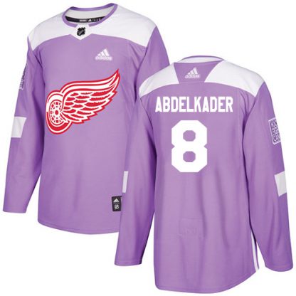 Adidas Detroit Red Wings #8 Justin Abdelkader Purple Authentic Fights Cancer Stitched NHL Jersey