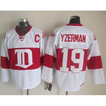 Detroit Red Wings #19 Steve Yzerman White Winter Classic CCM Throwback Stitched NHL Jersey