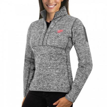 Detroit Detroit Red Wings Antigua Women's Fortune 1/2-Zip Pullover Sweater Black