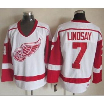 Detroit Red Wings #7 Ted Lindsay White CCM Throwback Stitched NHL Jersey
