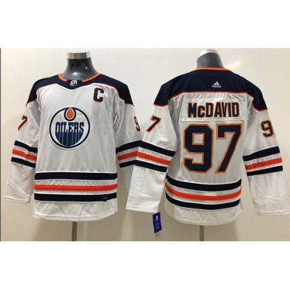 Adidas Edmonton Oilers #97 Connor McDavid White Road Authentic Stitched Youth NHL Jersey