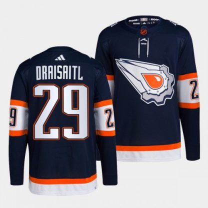Edmonton Edmonton Oilers #29 Leon Draisaitl Men's adidas Reverse Retro 2.0 Authentic Player Jersey - Navy