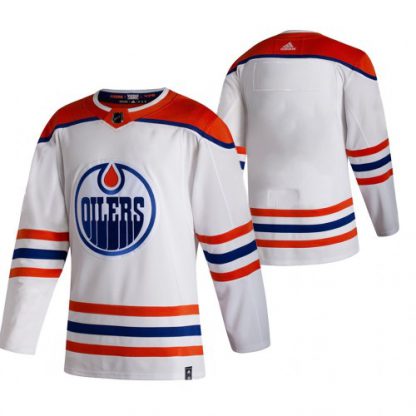 Edmonton Edmonton Oilers Blank White Men's Adidas 2020-21 Reverse Retro Alternate NHL Jersey