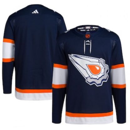 Edmonton Edmonton Oilers Blank Men's adidas Reverse Retro 2.0 Authentic Player Jersey - Navy