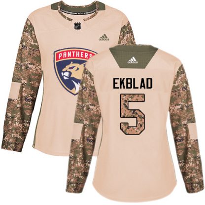 Adidas Florida Panthers #5 Aaron Ekblad Camo Authentic 2017 Veterans Day Women's Stitched NHL Jersey