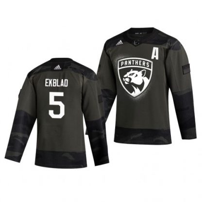 Florida Florida Panthers #5 Aaron Ekblad Adidas 2019 Veterans Day Men's Authentic Practice NHL Jersey Camo