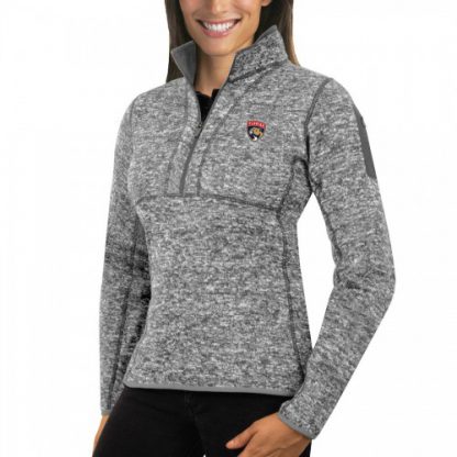 Florida Florida Panthers Antigua Women's Fortune 1/2-Zip Pullover Sweater Black