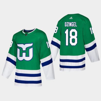 Hartford Hartford Whalers #18 Ryan Dzingel Adidas 2019-20 Heritage Authentic Player NHL Jersey Green
