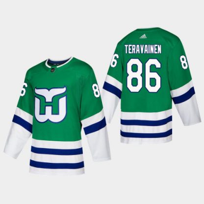 Hartford Hartford Whalers #86 Teuvo Teravainen Adidas 2019-20 Heritage Authentic Player NHL Jersey Green
