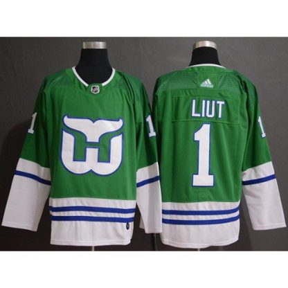 Adidas Hartford Whalers #1 Mike Liut Green Authentic Stitched NHL Jersey
