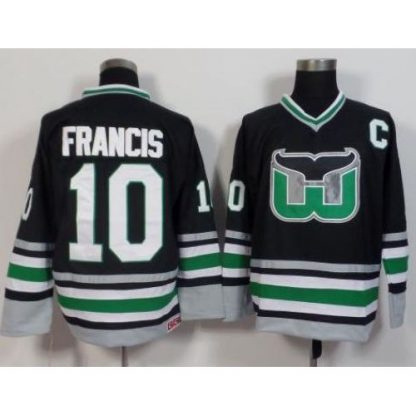 Hartford Whalers #10 Ron Francis Black CCM Throwback Stitched NHL Jersey