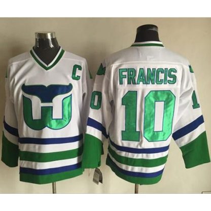 Hartford Whalers #10 Ron Francis White CCM Throwback Stitched NHL Jersey