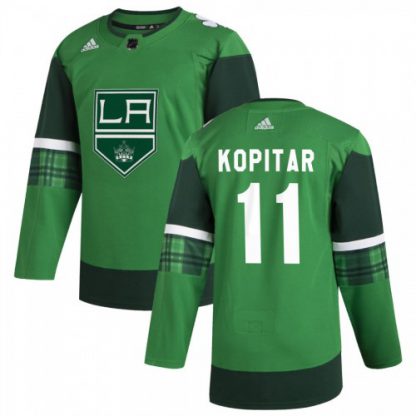 Los Angeles Los Angeles Kings #11 Anze Kopitar Men's Adidas 2020 St. Patrick's Day Stitched NHL Jersey Green.jpg.jpg