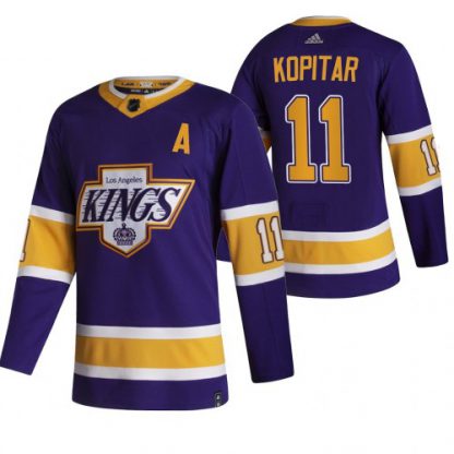 Los Angeles Los Angeles Kings #11 Anze Kopitar Black Men's Adidas 2020-21 Reverse Retro Alternate NHL Jersey
