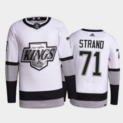 Adidas Los Angeles Kings #71 Austin Strand Men's 2021-22 Alternate Authentic NHL Jersey - White