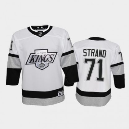 Adidas Los Angeles Kings #71 Austin Strand Youth 2021-22 Alternate Game NHL Jersey - White