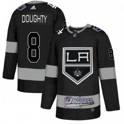 Adidas Los Angeles Kings X Dodgers #8 Drew Doughty Black Authentic City Joint Name Stitched NHL Jersey