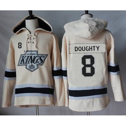 Los Angeles Kings #8 Drew Doughty Cream Sawyer Hooded Sweatshirt Stitched NHL Jersey