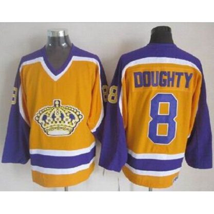 Los Angeles Kings #8 Drew Doughty Yellow CCM Throwback Stitched NHL Jersey