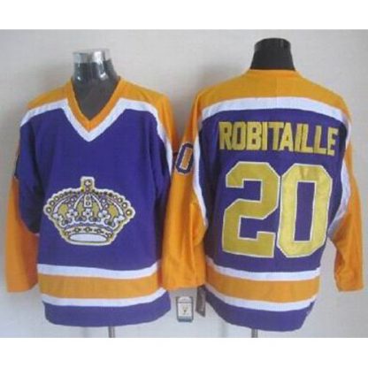 Los Angeles Kings #20 Luc Robitaille Purple CCM Throwback Stitched NHL Jersey