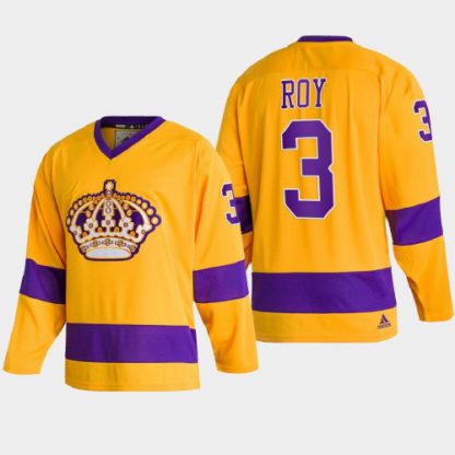 Adidas Los Angeles Kings #3 Matt Roy Team Classics Gold Men's NHL 2022 Throwback Jersey