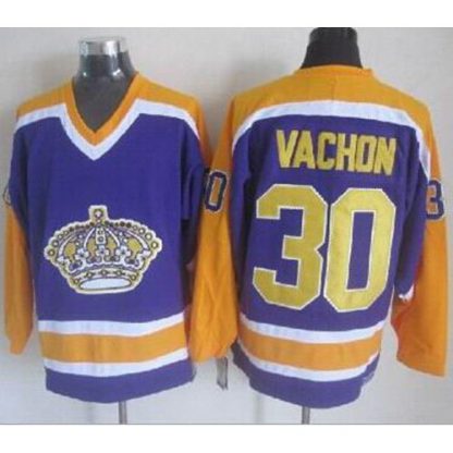 Los Angeles Kings #30 Rogie Vachon Purple CCM Throwback Stitched NHL Jersey