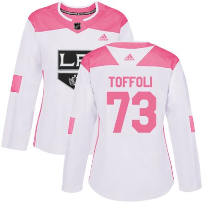 Adidas Los Angeles Kings #73 Tyler Toffoli White/Pink Authentic Fashion Women's Stitched NHL Jersey