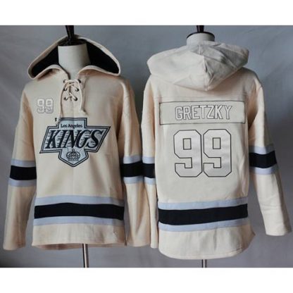 Los Angeles Kings #99 Wayne Gretzky Cream Sawyer Hooded Sweatshirt Stitched NHL Jersey