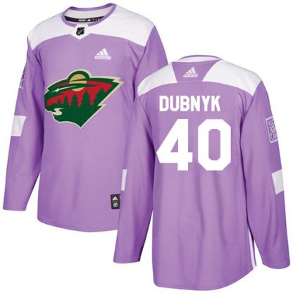 Adidas Minnesota Wild #40 Devan Dubnyk Purple Authentic Fights Cancer Stitched NHL Jersey