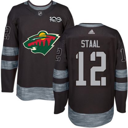 Adidas Minnesota Wild #12 Eric Staal Black 1917-2017 100th Anniversary Stitched NHL Jersey