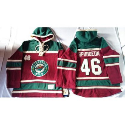 Minnesota Wild #46 Jared Spurgeon Red Sawyer Hooded Sweatshirt Stitched NHL Jersey