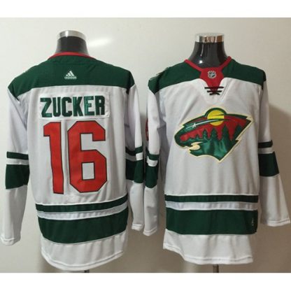 Adidas Minnesota Wild #16 Jason Zucker White Road Authentic Stitched NHL Jersey