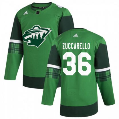 Minnesota Minnesota Wild #36 Mats Zuccarello Men's Adidas 2020 St. Patrick's Day Stitched NHL Jersey Green.jpg.jpg