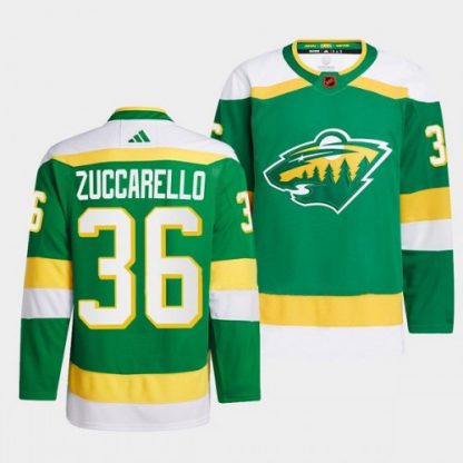 Minnesota Minnesota Wild #36 Mats Zuccarello Men's adidas Reverse Retro 2.0 Authentic Player Jersey - Green