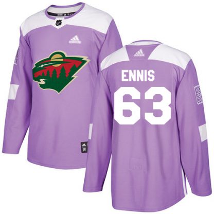 Adidas Minnesota Wild #63 Tyler Ennis Purple Authentic Fights Cancer Stitched NHL Jersey