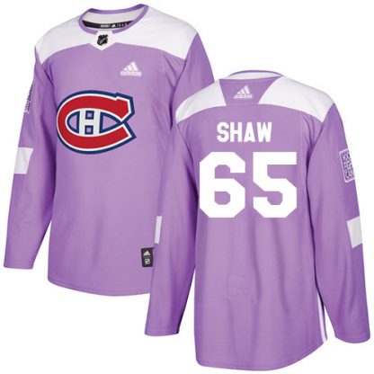 Adidas Montreal Canadiens #65 Andrew Shaw Purple Authentic Fights Cancer Stitched NHL Jersey