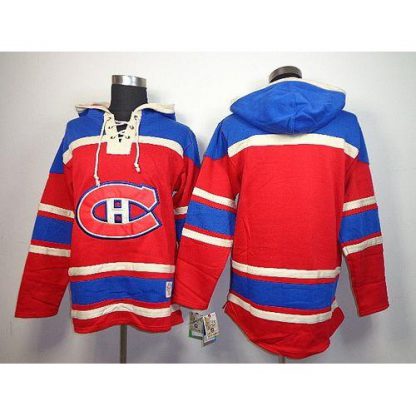 Montreal Canadiens Blank Red Sawyer Hooded Sweatshirt Stitched NHL Jersey