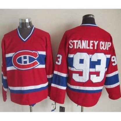 Montreal Canadiens #93 Stanley Cup Red CCM Throwback Stitched NHL Jersey