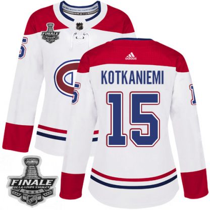 Adidas Montreal Canadiens #15 Jesperi Kotkaniemi White Road Authentic Women's 2021 NHL Stanley Cup Final Patch Jersey