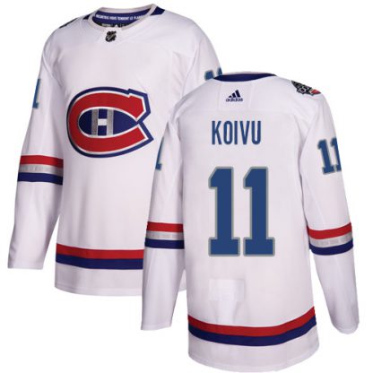 Adidas Montreal Canadiens #11 Saku Koivu White Authentic 2017 100 Classic Stitched NHL Jersey