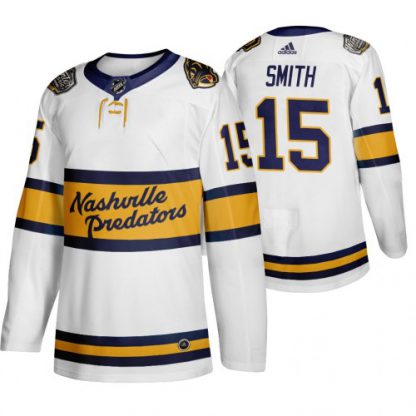 Adidas Nashville Predators #15 Craig Smith Men's White 2020 Winter Classic Retro Authentic NHL Jersey